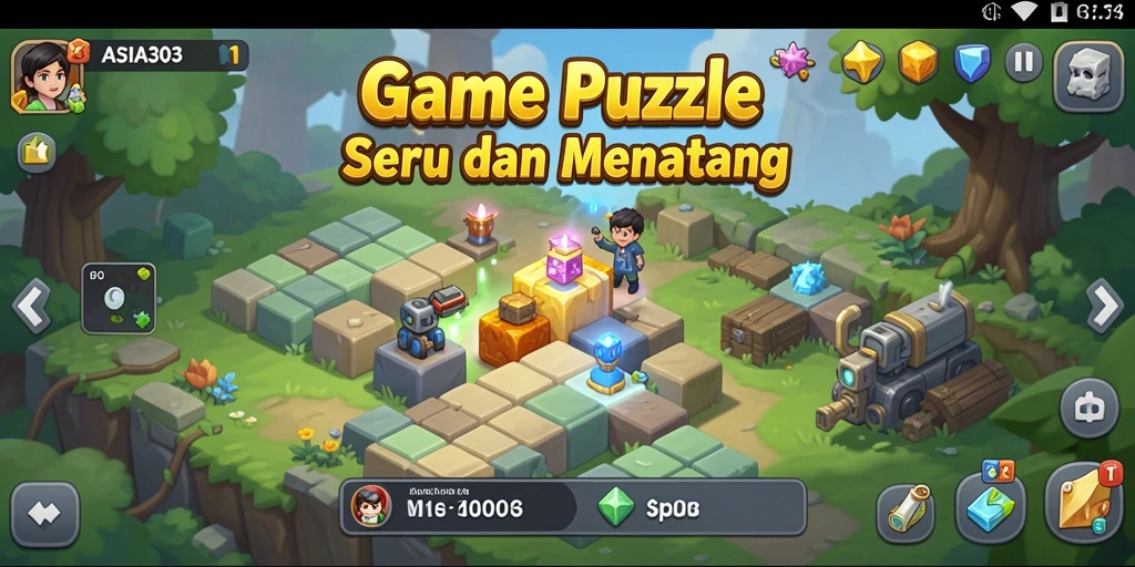 Screenshot utama ASIA303 menampilkan gameplay Puzzle yang menarik.