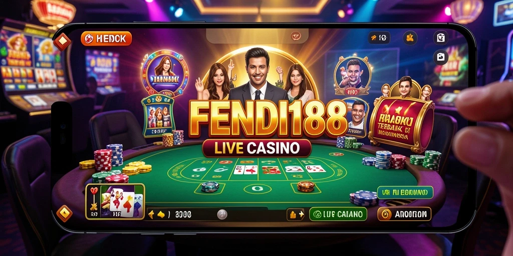 Tampilan gameplay Live Casino yang seru dan interaktif di FENDI188.