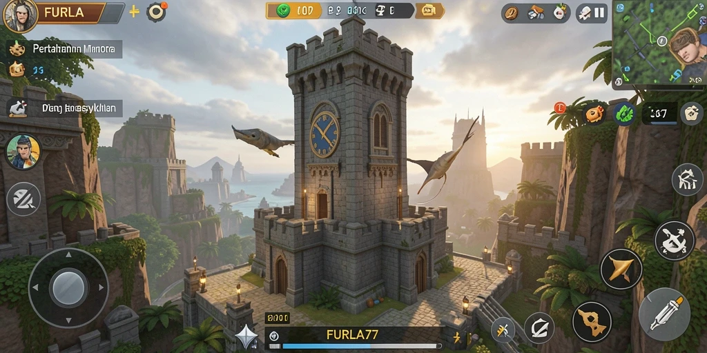 Gameplay FURLA77 yang mendebarkan dalam Tower Defense.