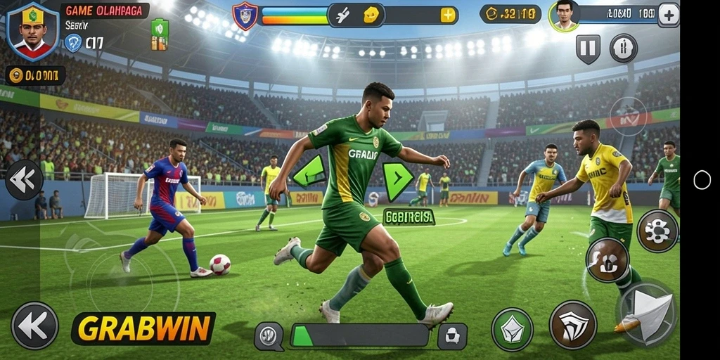Tampilan gameplay seru dan menegangkan dari GRABWIN di kategori olahraga.