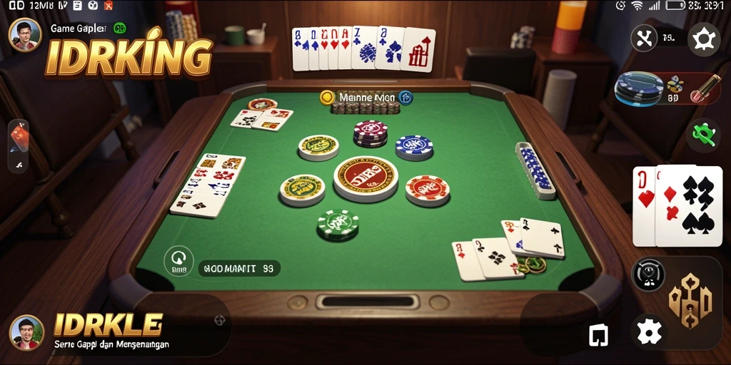 Tampilan gameplay Gaple menarik dan seru dalam IDRKING.
