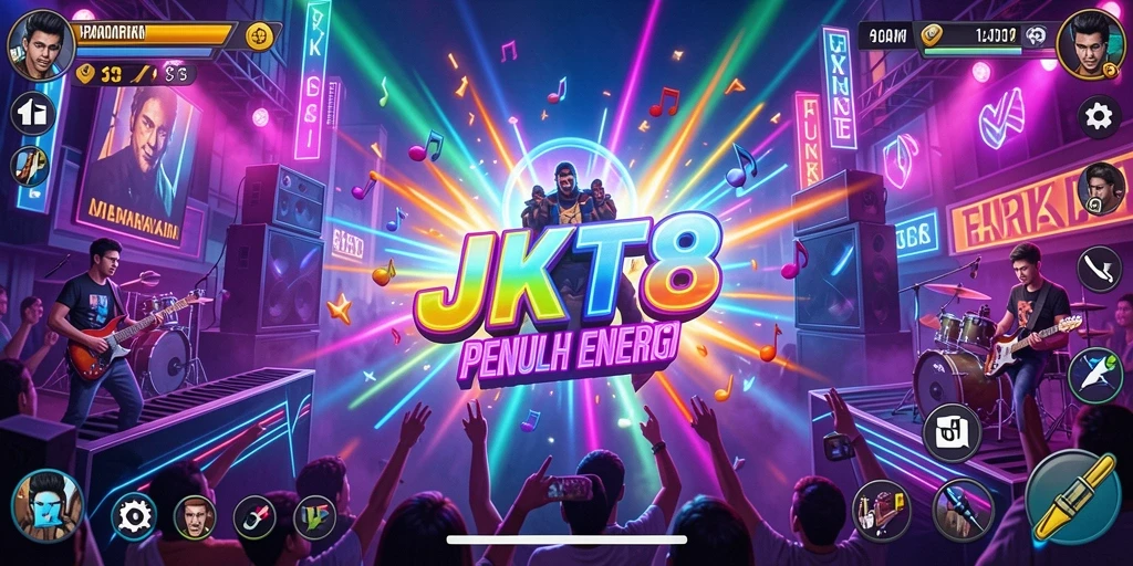 Tampilan gameplay JKT8 yang energik dan interaktif.