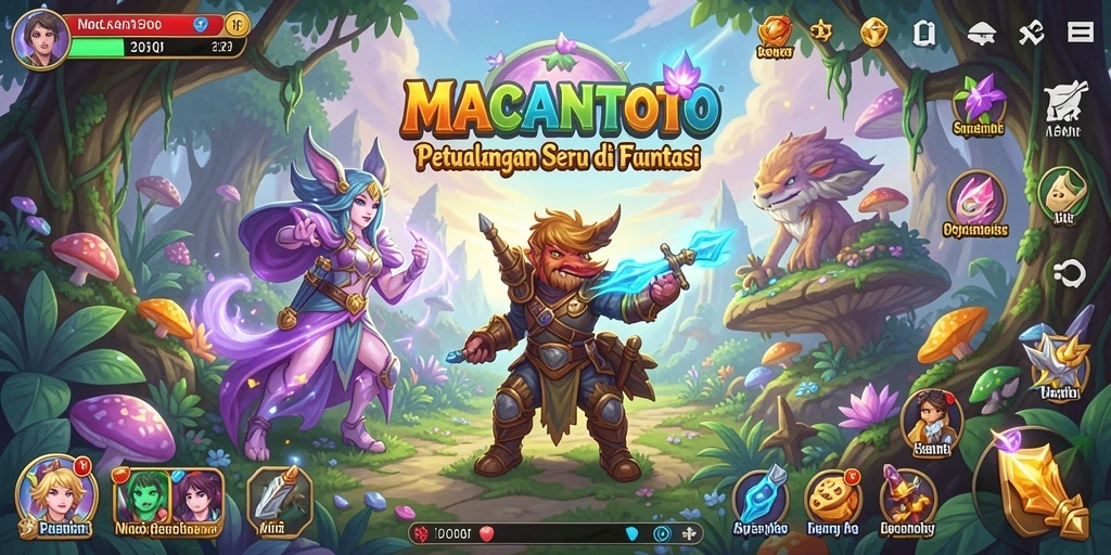 Tangkapan layar gameplay <strong>MACANTOTO</strong> menampilkan aksi petualangan yang mendebarkan.