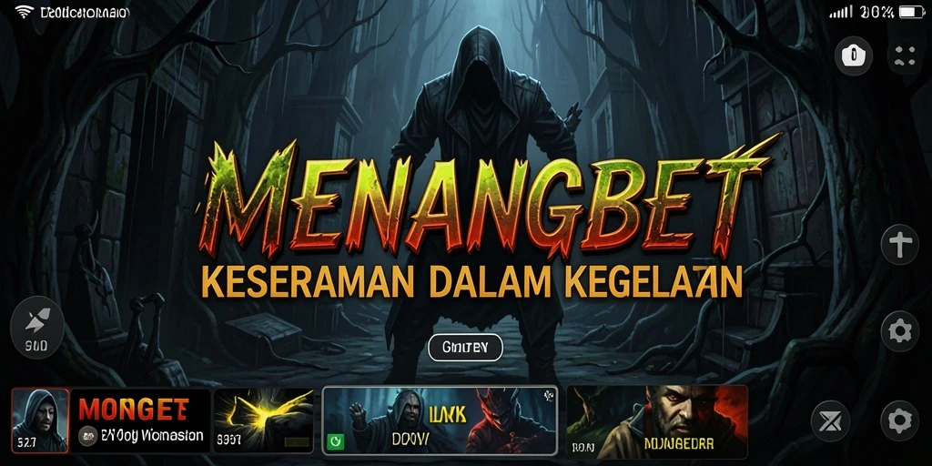 Tangkapan layar dari gameplay MENANGBET yang menampilkan momen menegangkan saat menjelajahi kegelapan.