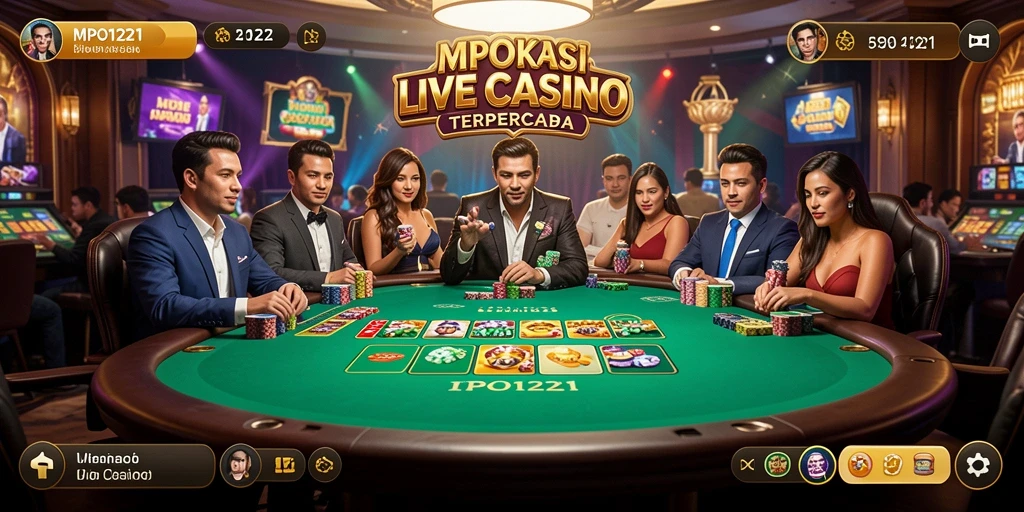 Tampilan gameplay Live Casino MPO1221 yang menarik dan interaktif.