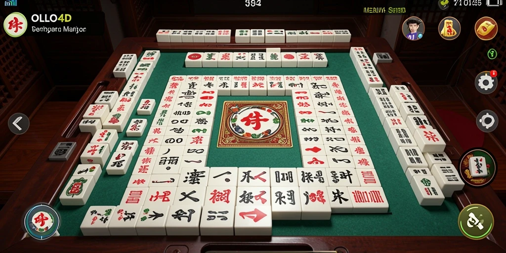 Screenshot gameplay OLLO4D yang menampilkan papan Mahjong.
