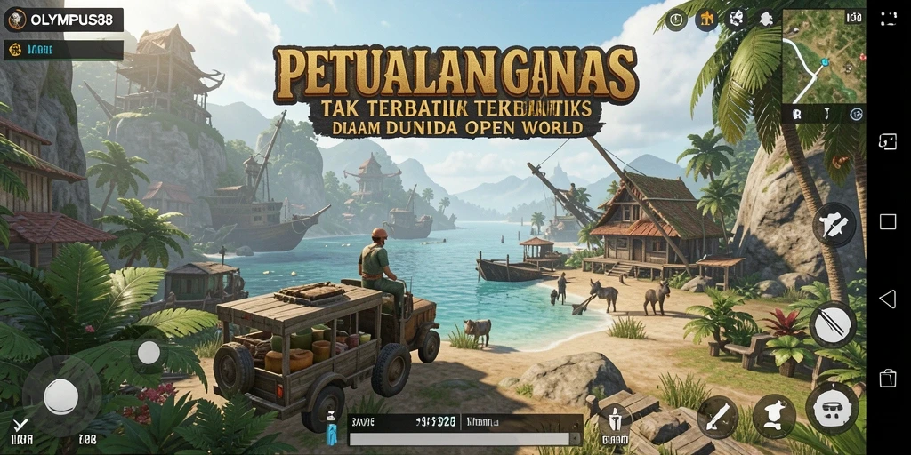 Tangkapan layar OLYMPUS88 yang menunjukkan aksi seru di dalam dunia Open World.