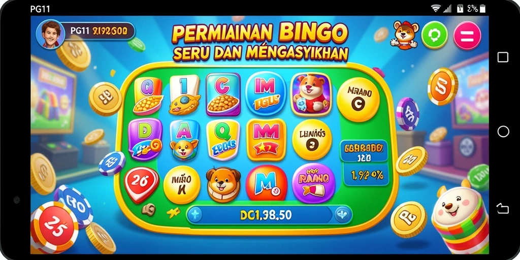 Screenshot PG11 menampilkan permainan Bingo yang seru dan interaktif.