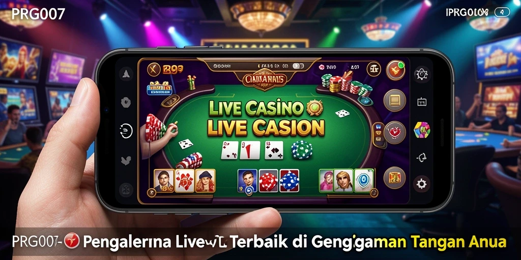 Tampilan screenshot permainan Live Casino PRG007 dengan dealer langsung yang profesional.