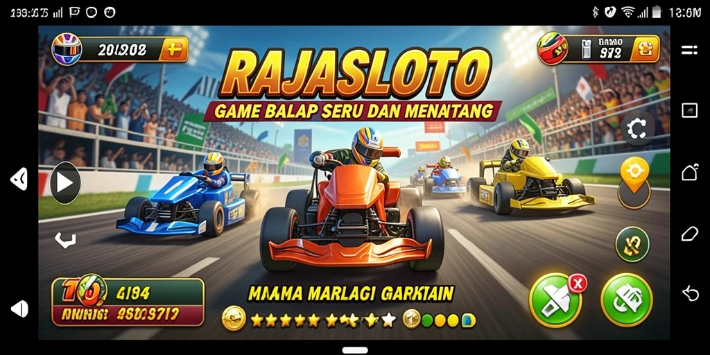 Tampilan gameplay seru balapan di RAJASLOTO.
