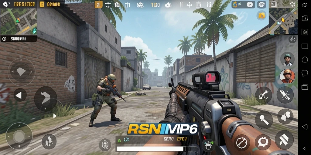 Tangkapan layar RSNVIP6 menampilkan aksi pertempuran mendebarkan dan visual yang mengesankan.