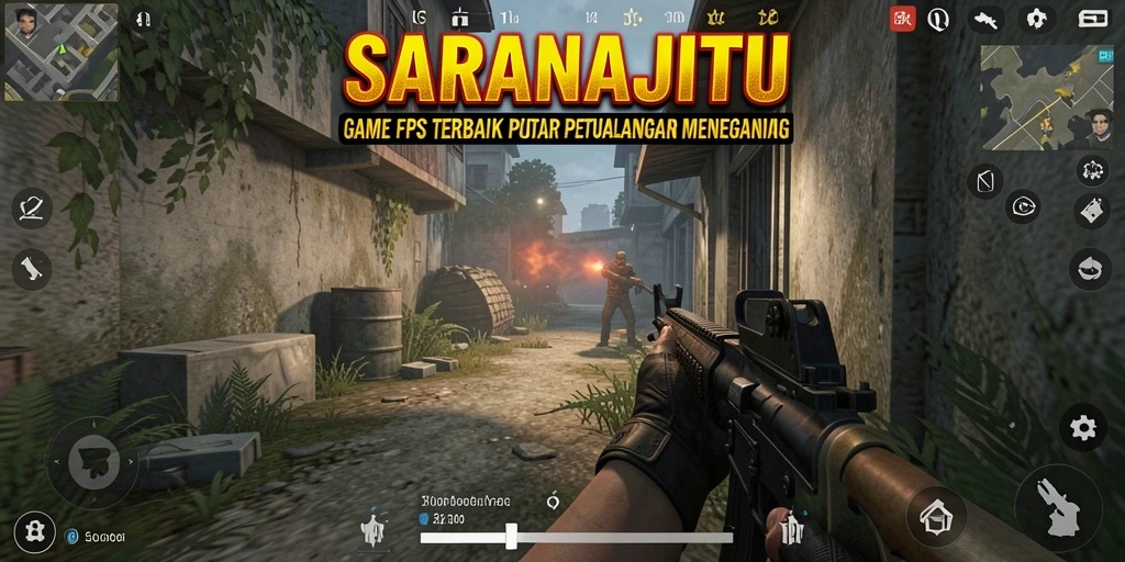 Tangkapan layar menampilkan aksi pertempuran seru dalam SARANAJITU.