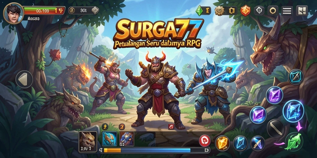 Tampilan gameplay menakjubkan dari SURGA77 dengan aksi RPG yang mendebarkan.